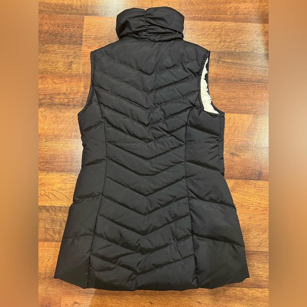Eddie Bauer Goose Down Women’s Parka Vest Black Fur Lined Size Small P Ladies - Picture 7 of 7